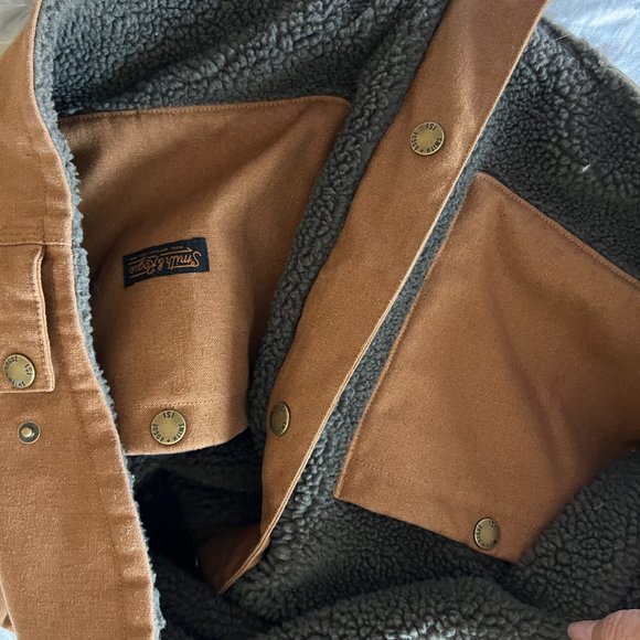 Smith and Rogue Men's Canvas Original Reversible Vest Sherpa Pockets - Picture 8 of 8